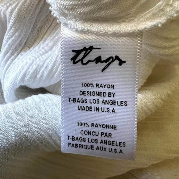 Tea Bags Los Angeles Brand White Crackle Texture Cover Up Dress XS EUC - Picture 11 of 12